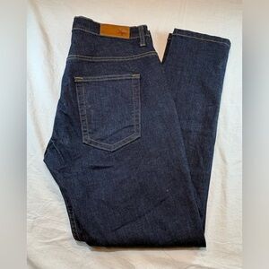 Dearborn Men’s Dark Blue Denim Jeans Straight Leg Stretch Size 32